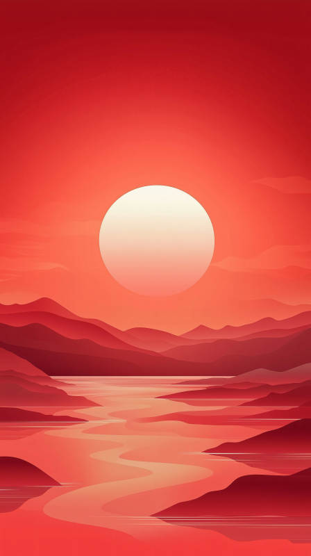 红日映山河图片