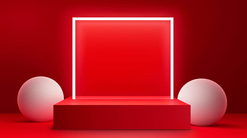 红色舞台光影展示图片