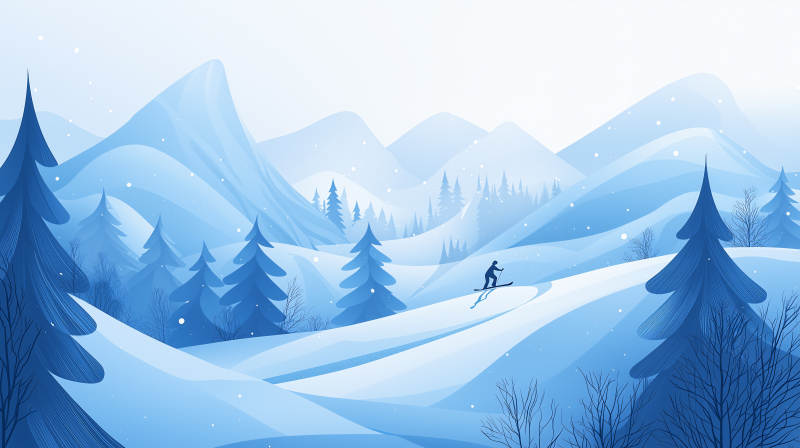 雪原滑雪图图片