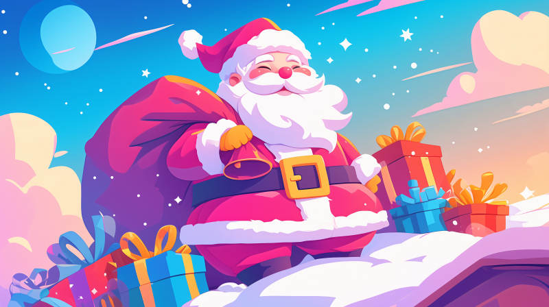 圣诞老人送礼图片
