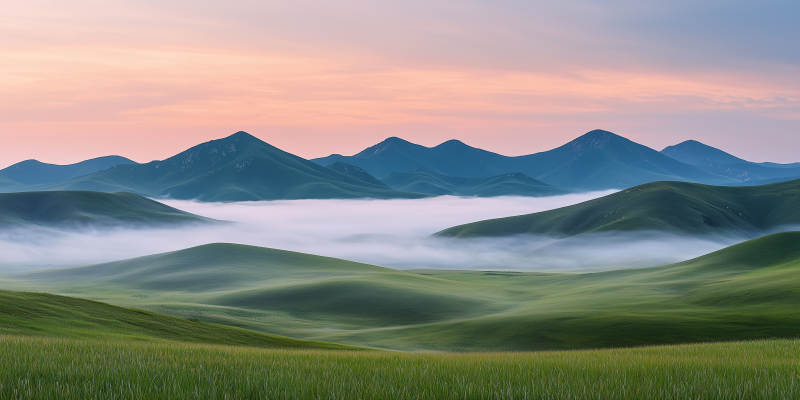 晨雾山峦图片