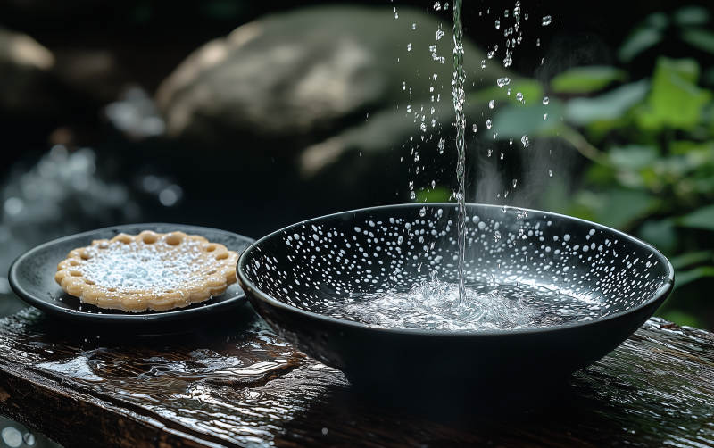 水滴入碗 静谧自然图片