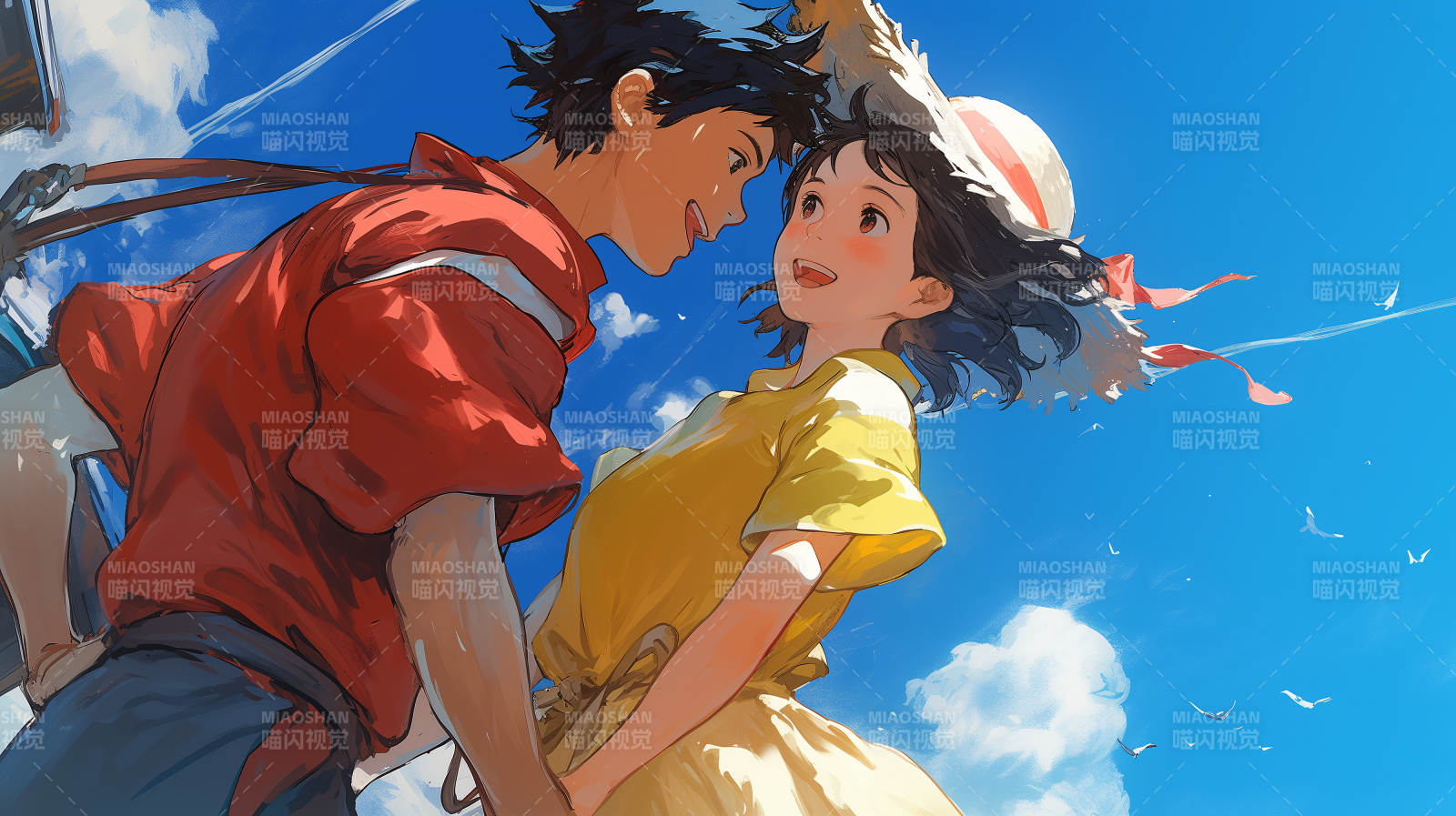 天空下的甜蜜邂逅图片