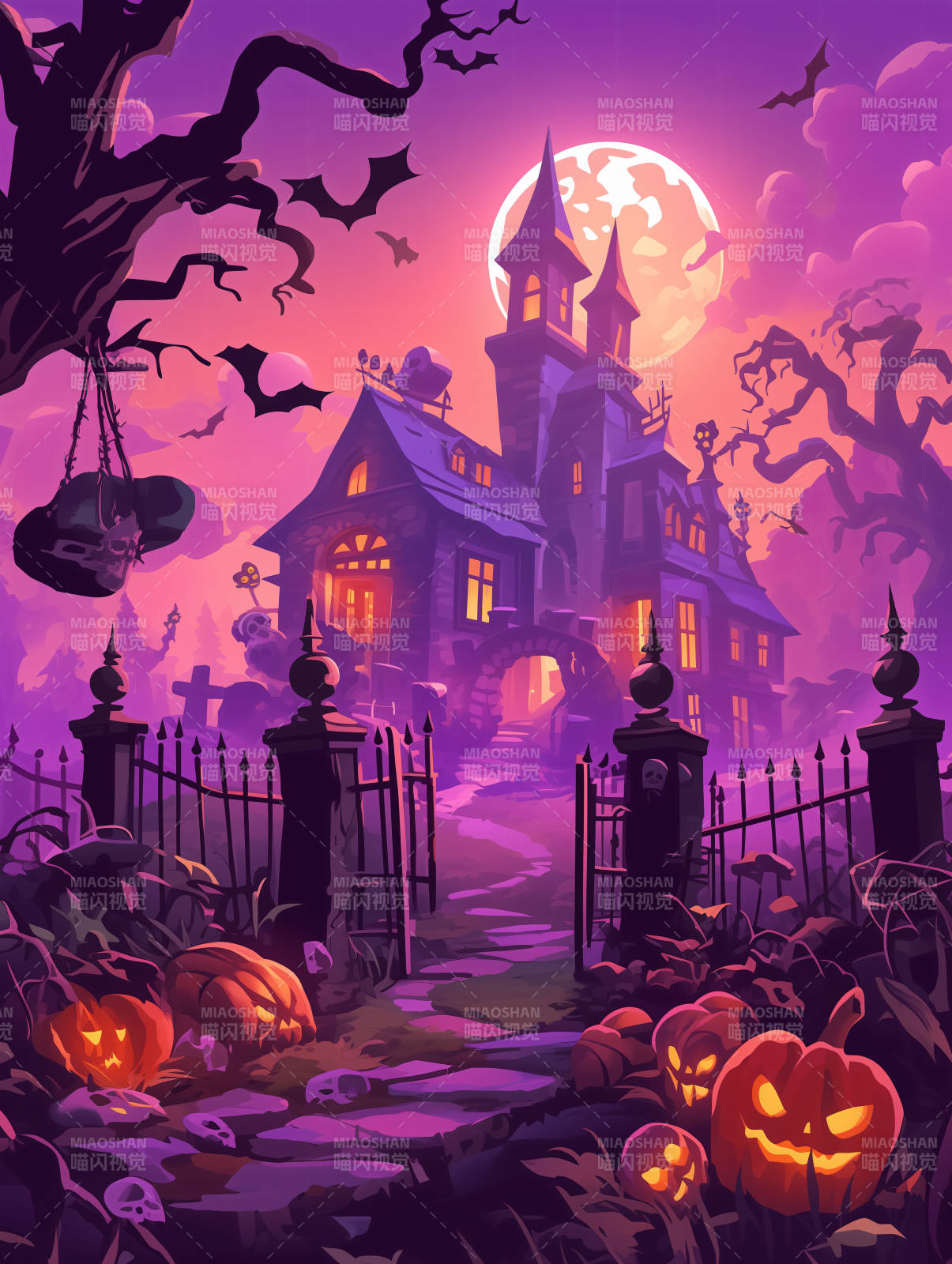 万圣夜的鬼屋图片