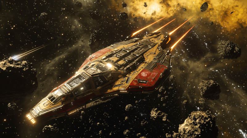 星际战舰穿越陨石带图片