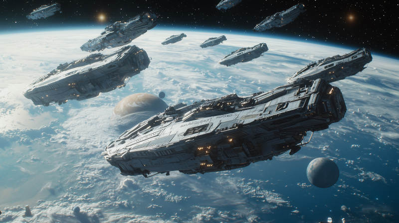 星际舰队巡弋地球图片