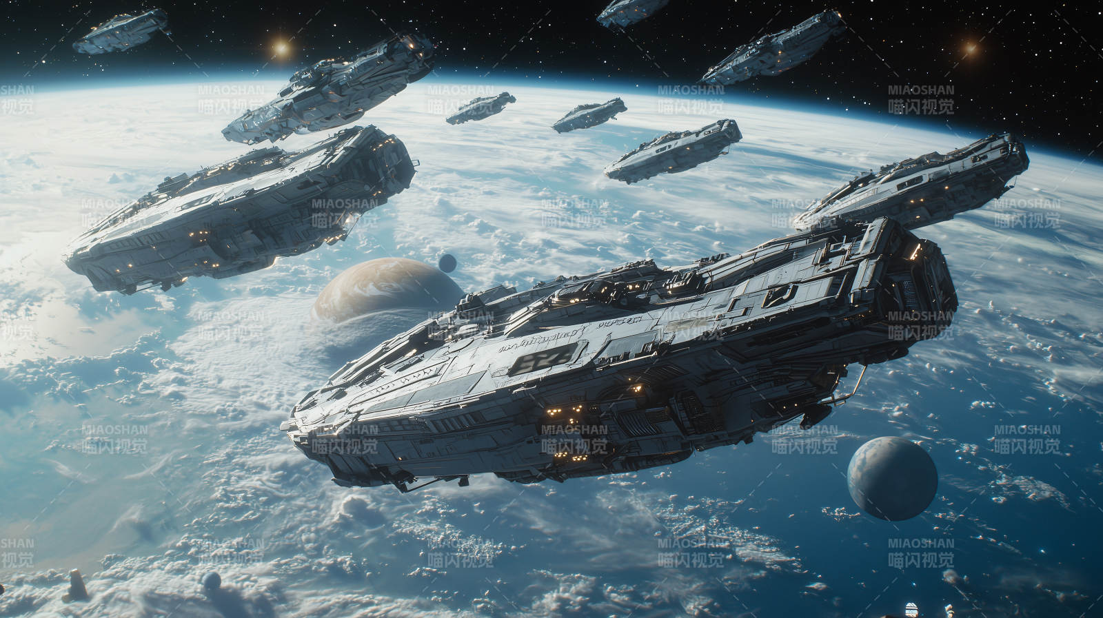 星际舰队巡弋地球图片