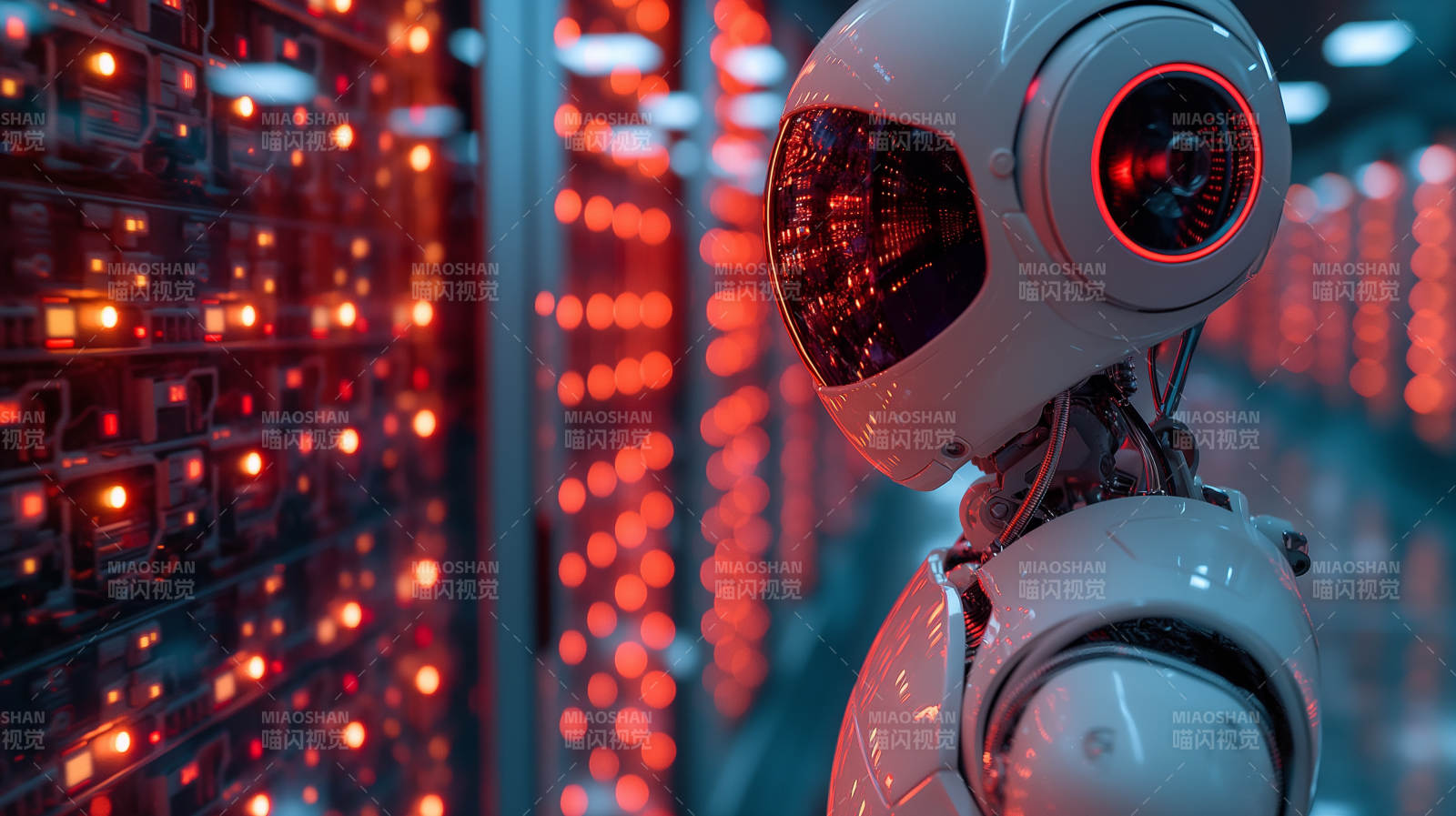 机器人在服务器机房图片