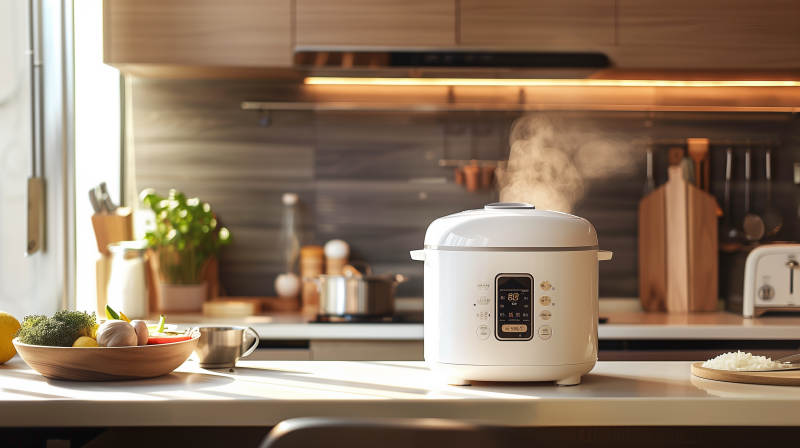 智能电饭煲煮饭中图片