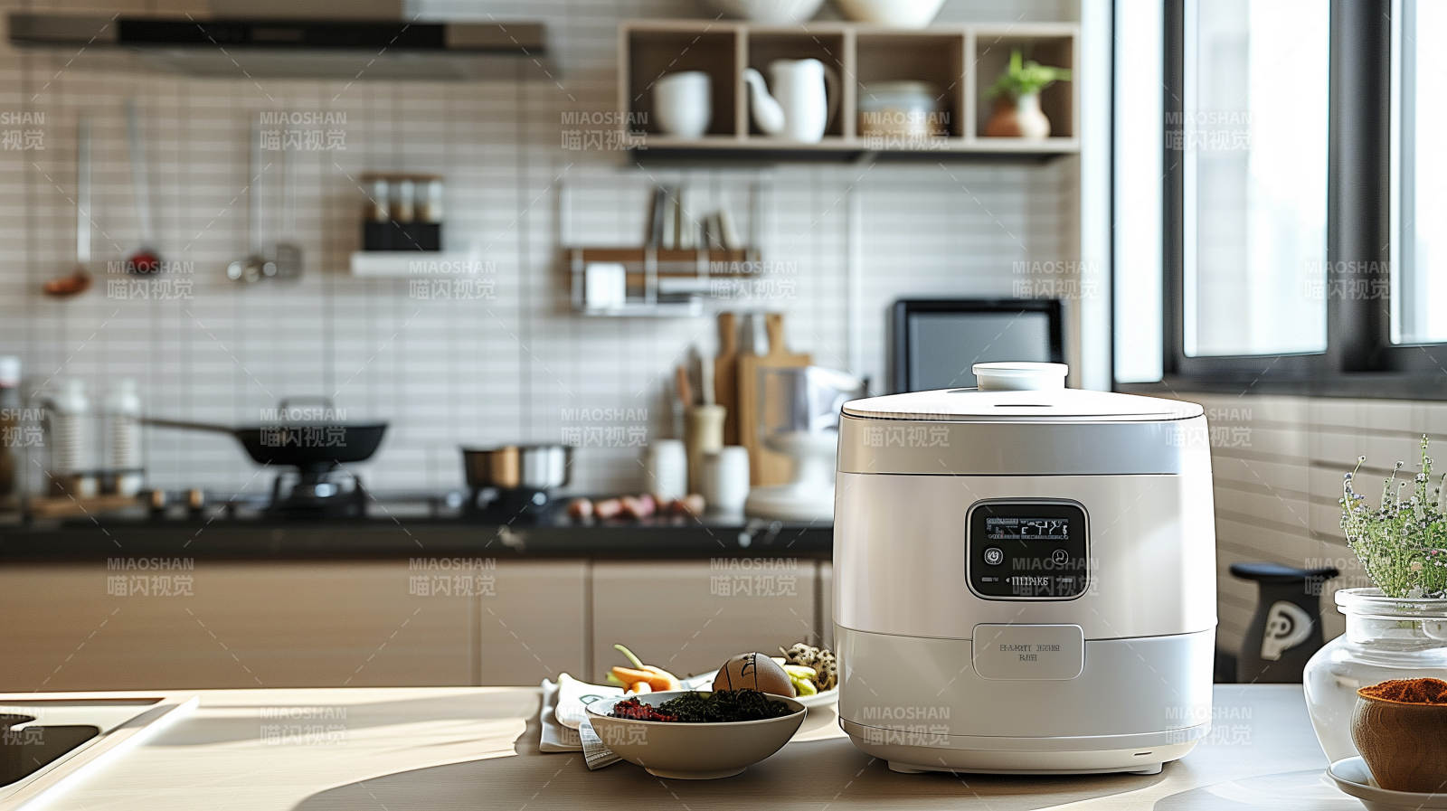 智能电饭煲厨房场景图片