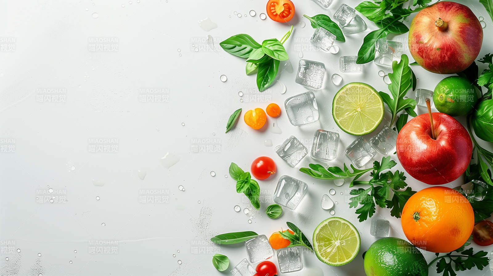 清新水果冰饮图片