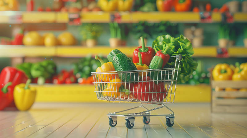 蔬果满篮购物车图片