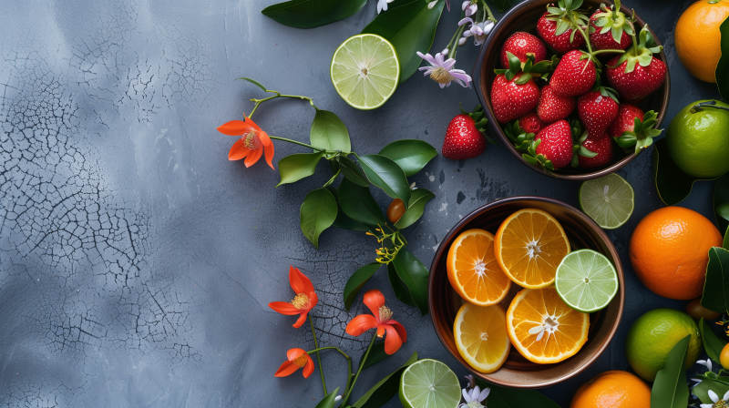 水果与花的静谧时光图片