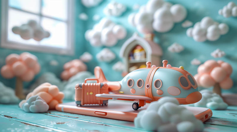 梦幻飞机旅行图片