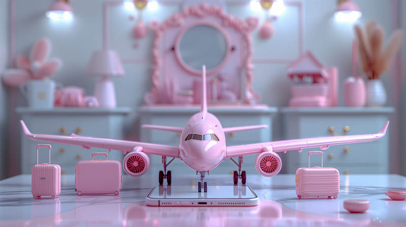 粉红梦幻飞机模型图片