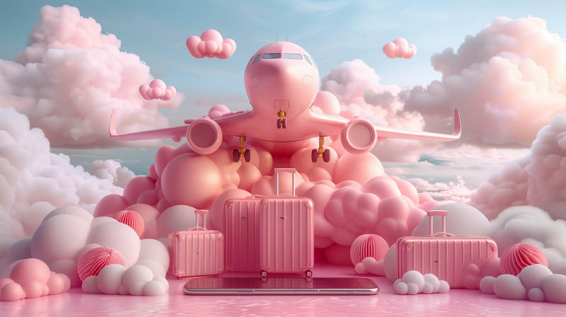 梦幻粉红飞行之旅图片