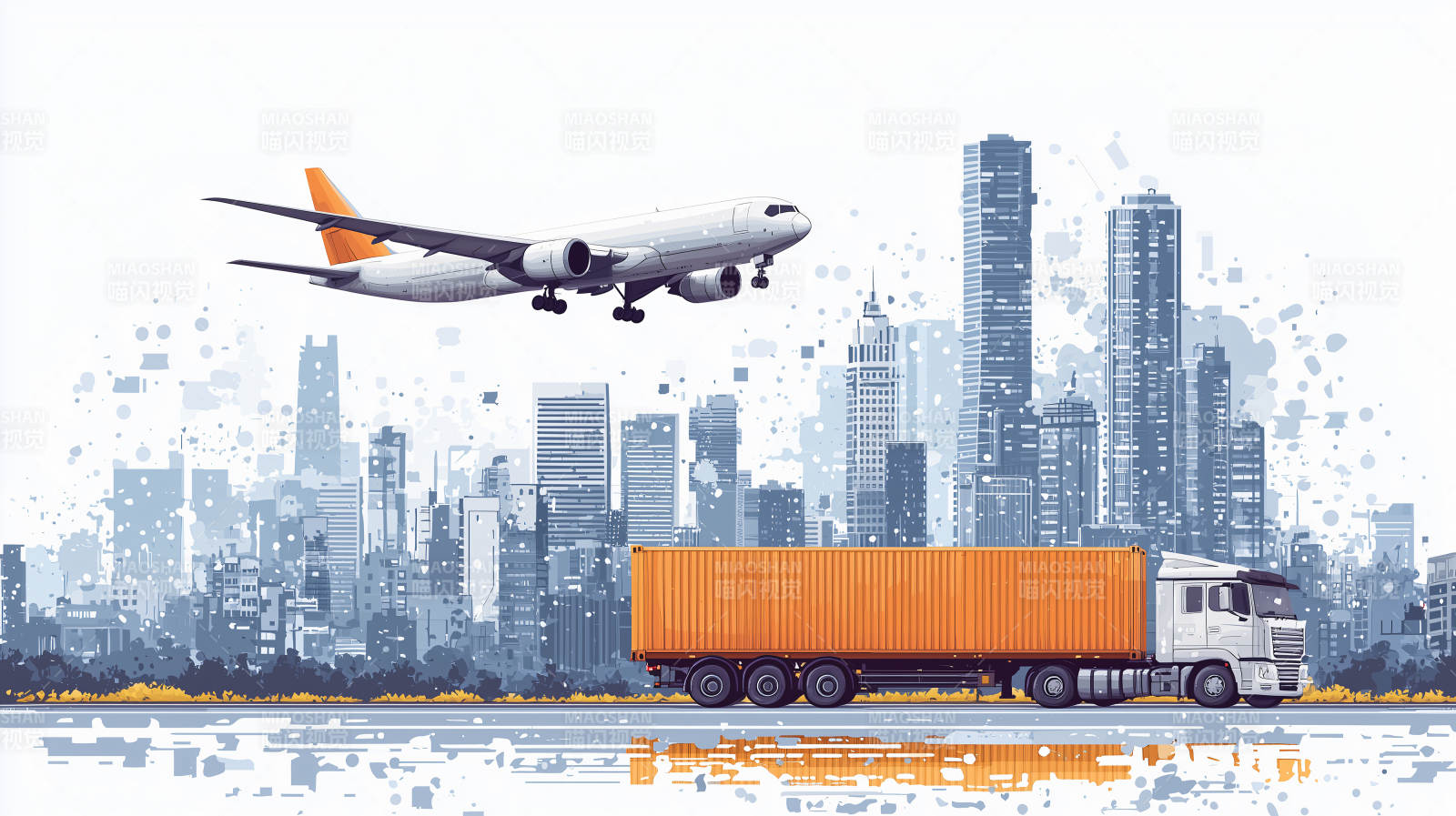 城市物流运输图图片
