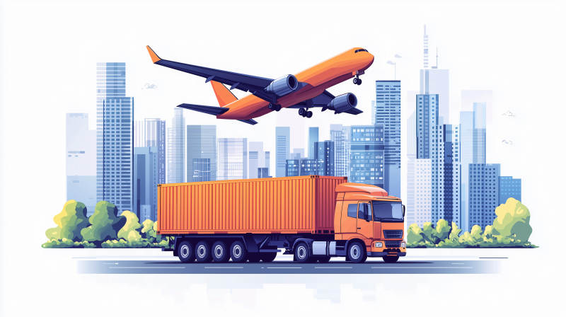 空运陆运联动运输图片