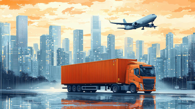 城市物流运输图图片