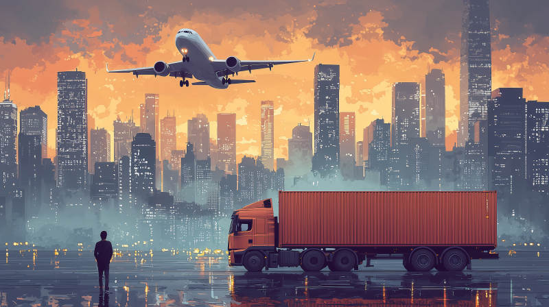 都市晨曦 车影人踪图片