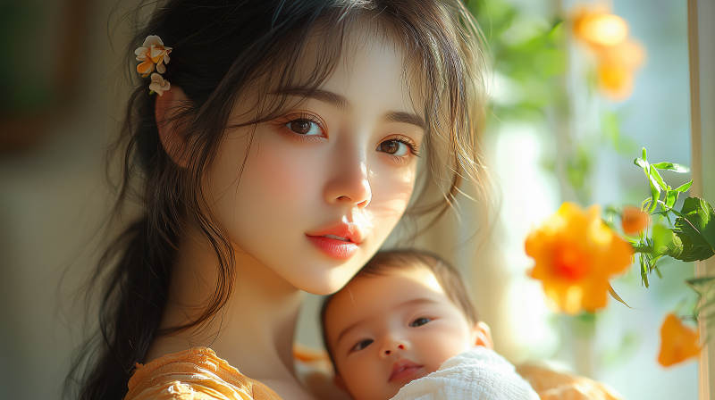 母爱如花绽放图片