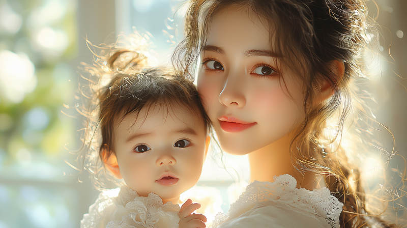 母女温馨时光图片