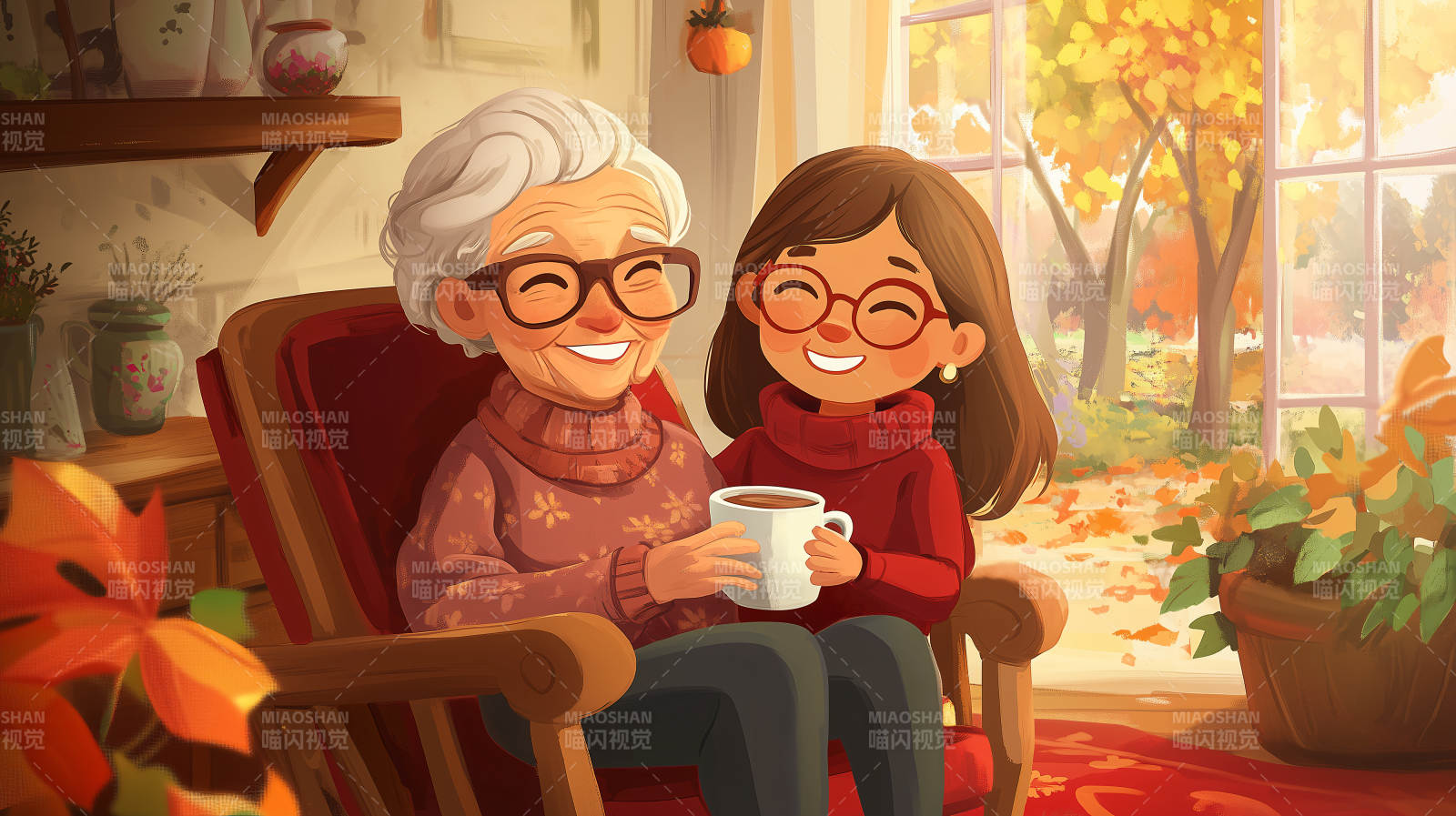 祖孙共度温馨时光图片