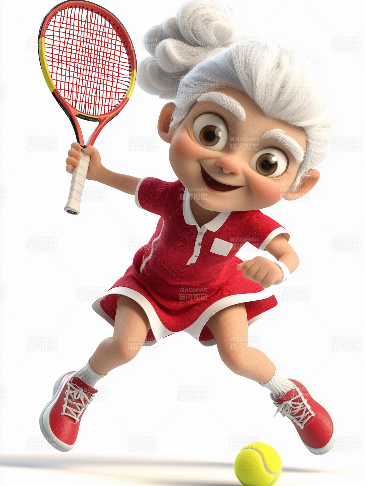 活力奶奶打网球图片