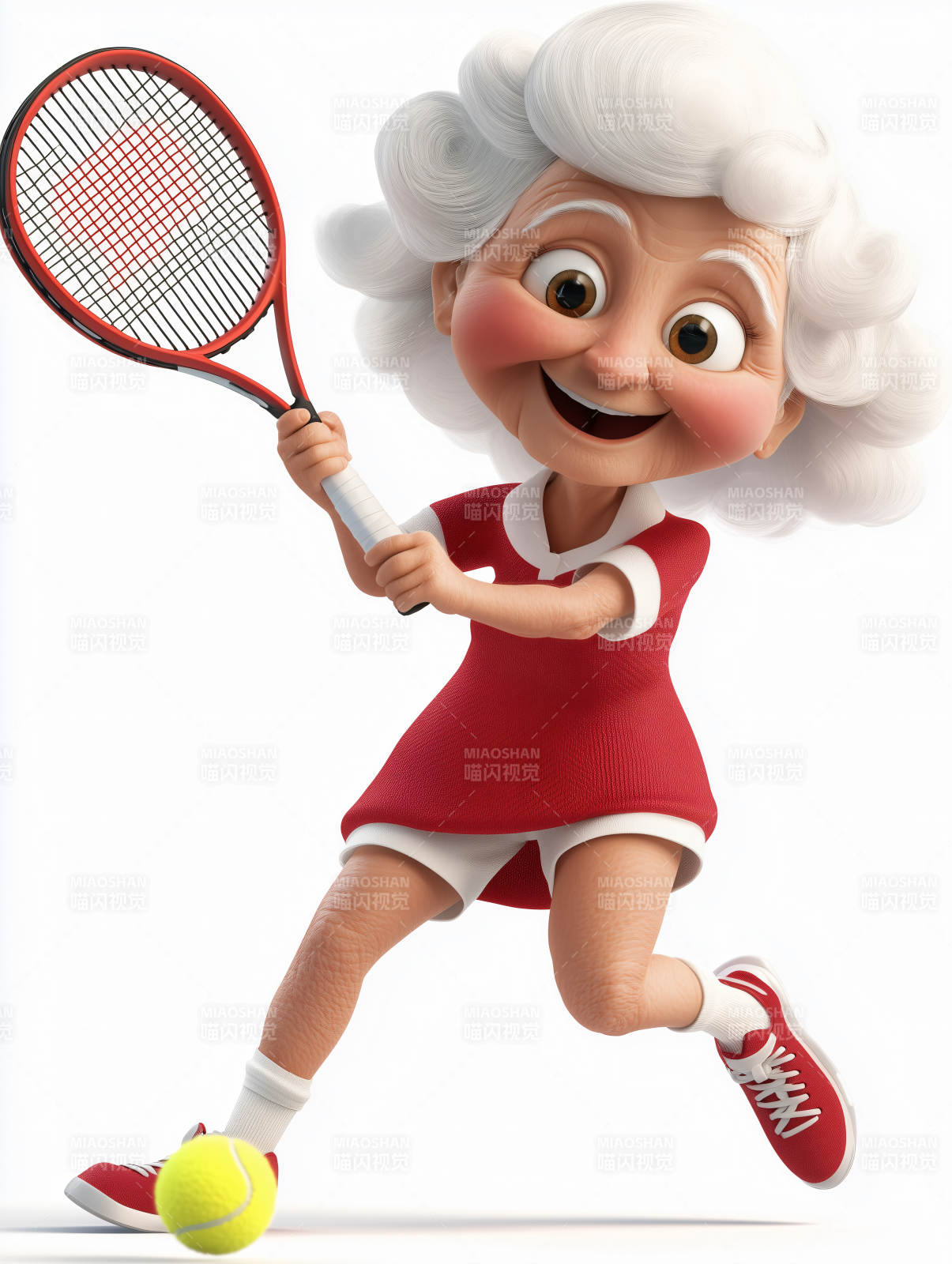 活力奶奶打网球图片