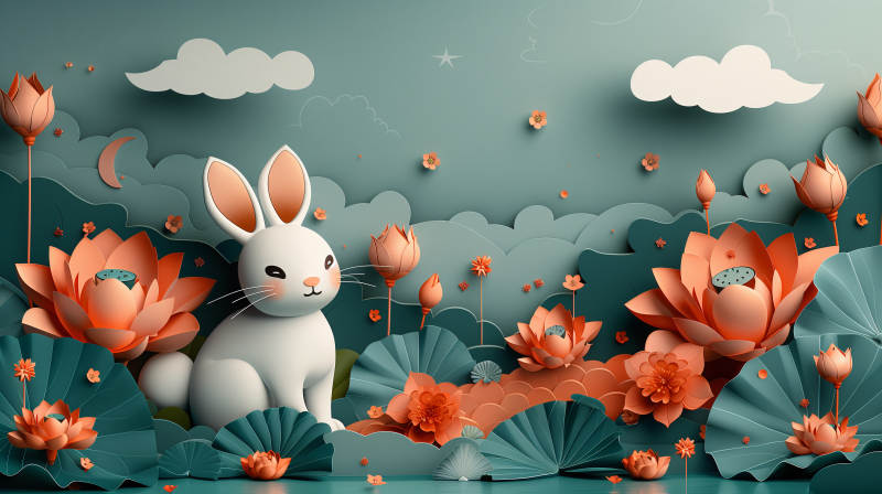 兔影花间梦图片