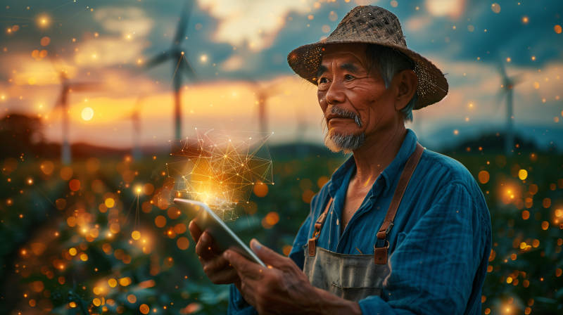 智慧农夫的未来田园图片