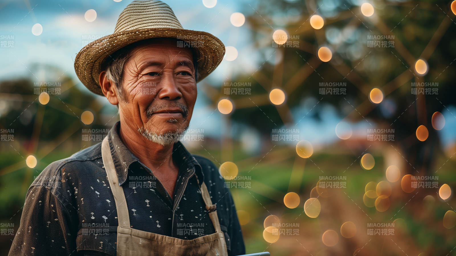 田园老农微笑图片