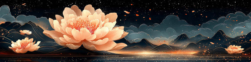 夜莲绽放山水间图片