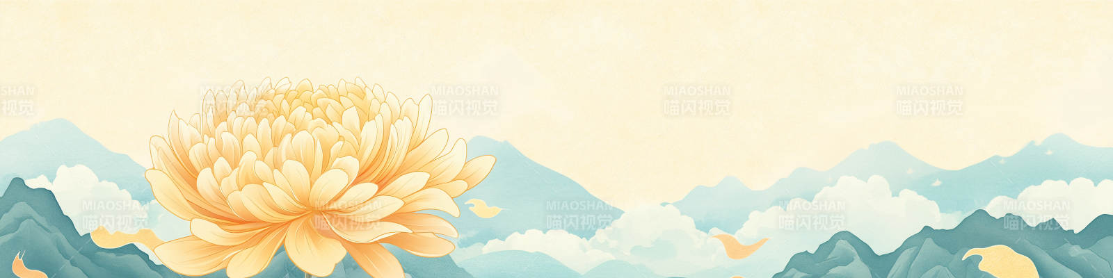 秋菊远山图图片