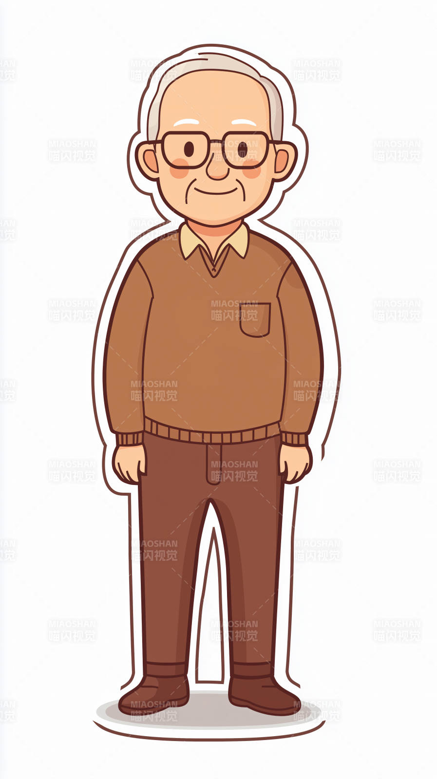 慈祥老人微笑立图片