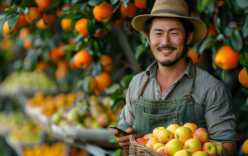 果农丰收笑颜图片