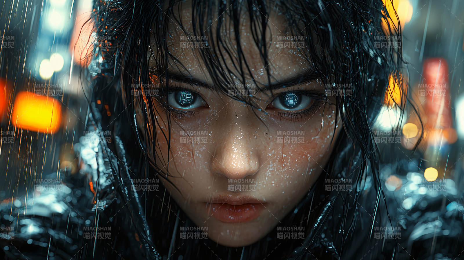 雨夜霓虹少女图片