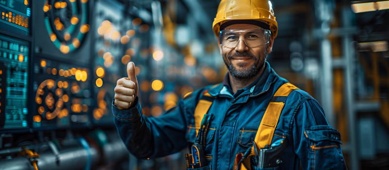 工人点赞工厂场景图片