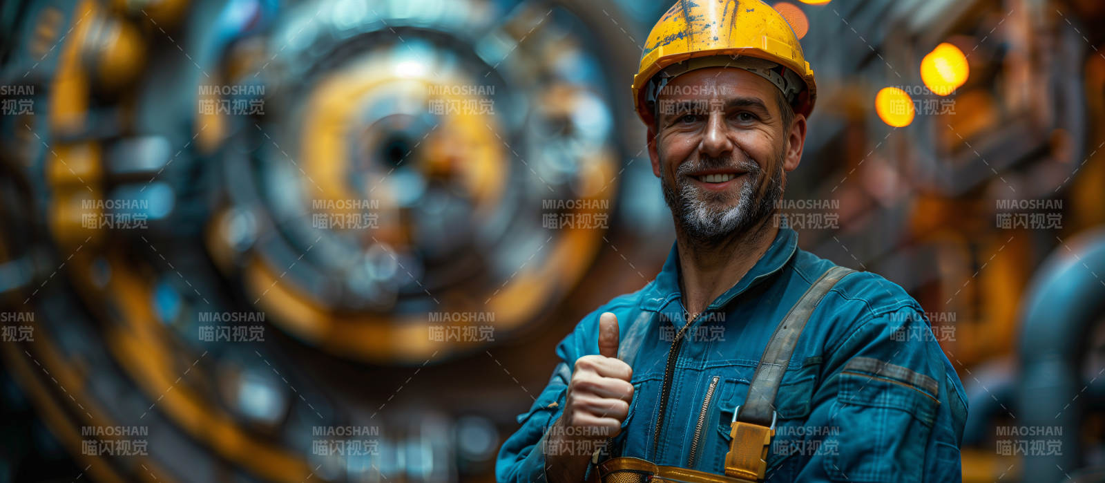 工人点赞工业场景图片