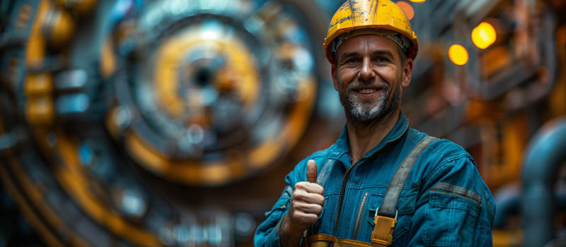 工人点赞工业场景图片