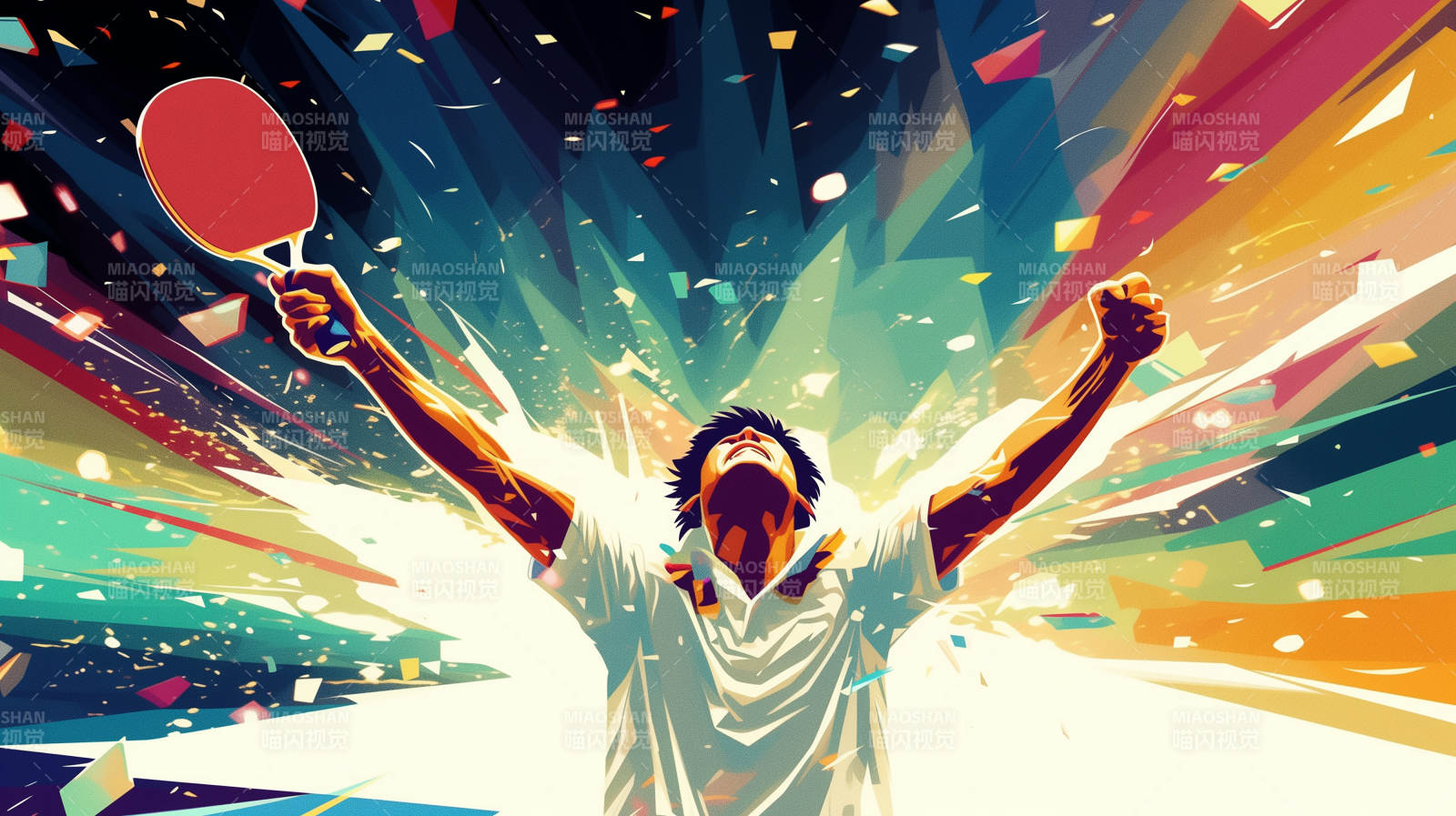 乒乓夺冠瞬间图片