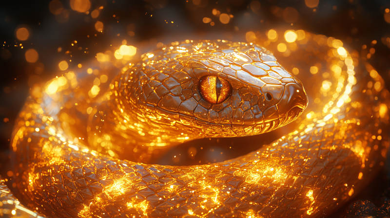 金蛇盘绕 熠熠生辉图片