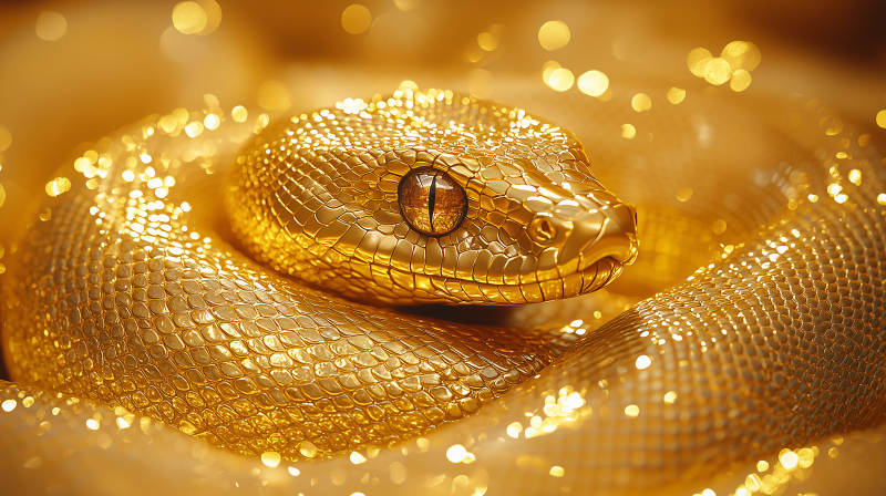 金蛇盘绕 熠熠生辉图片