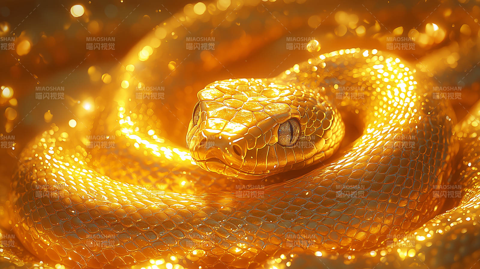 金色蛇影图片