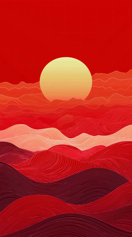 红日映山河图片