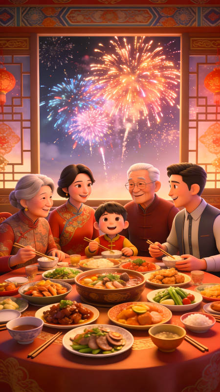 团圆年夜饭图片