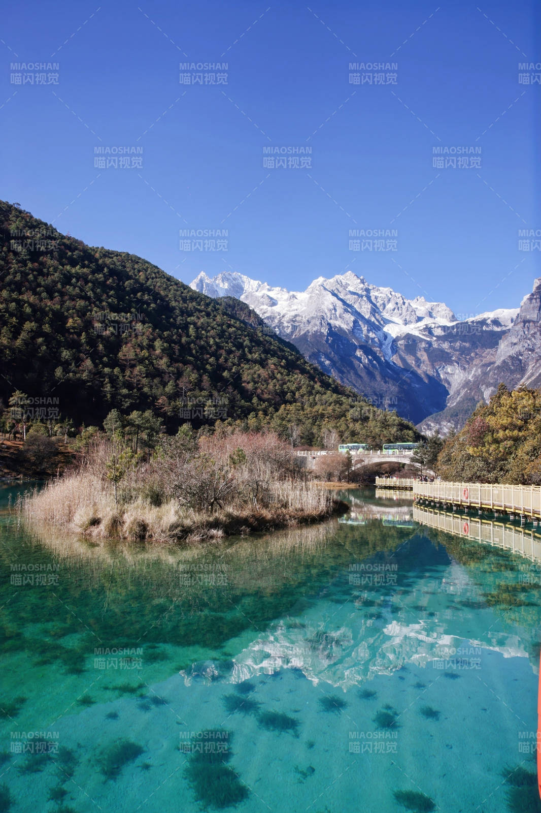 丽江玉龙雪山映碧湖图片