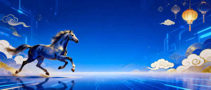 奔马逐梦夜空图片