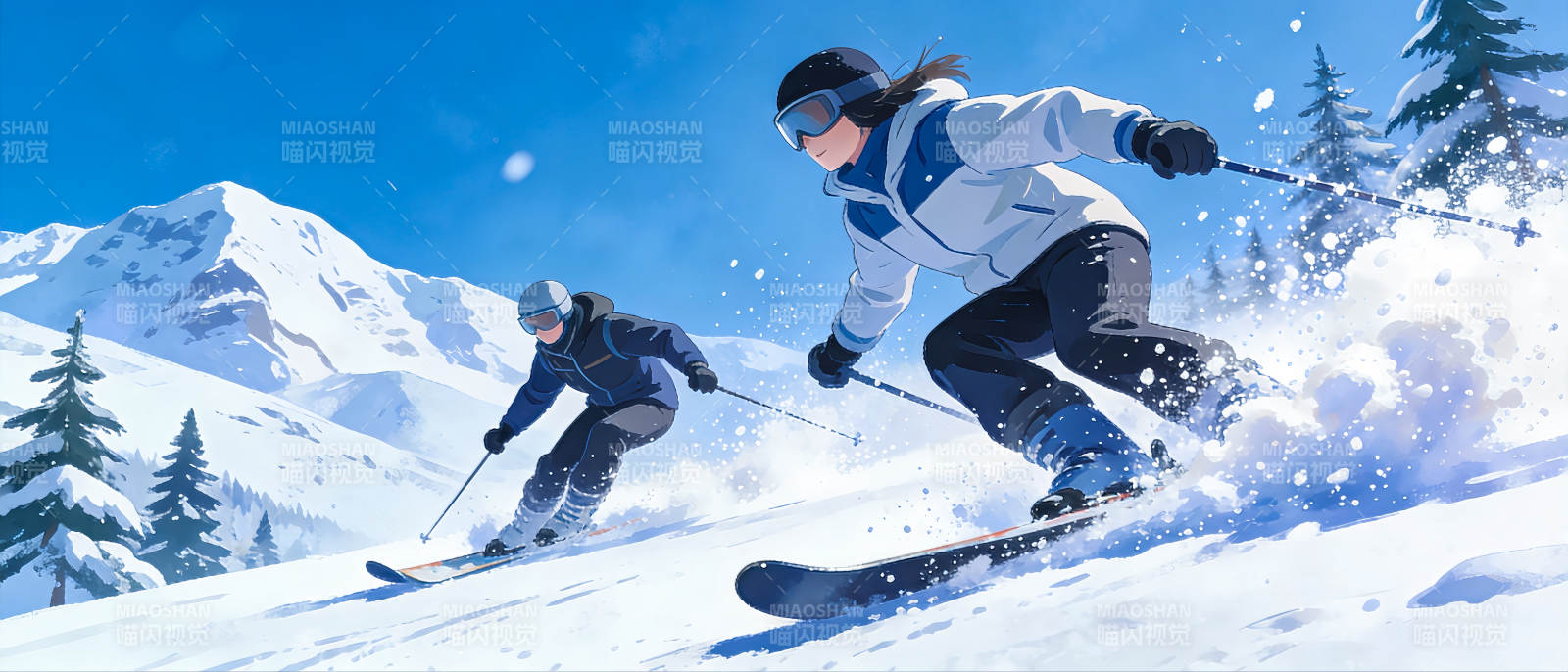 雪山滑雪乐图片