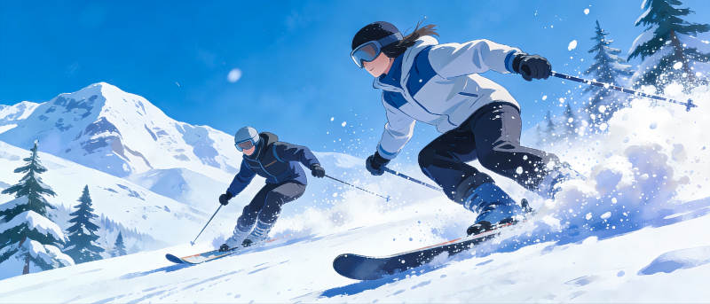 雪山滑雪乐图片